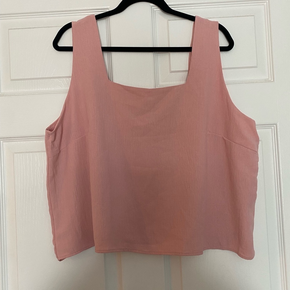 Ekouaer Pink Sleeveless Crop Top 2XL